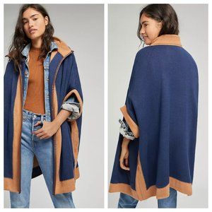 NWT Anthropologie Akemi + Kin Shiloh Two-Tone Cape with Faux Leather Buckle OS
